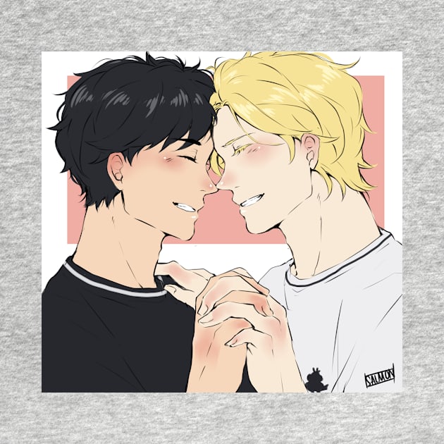 Ash and Eiji Happy by MykaAndSalmon